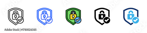 Secure Vpn Connection Icon Collection With Multiple Styles
