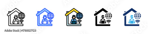 Remote Job Opportunities Icon Collection With Multiple Styles
