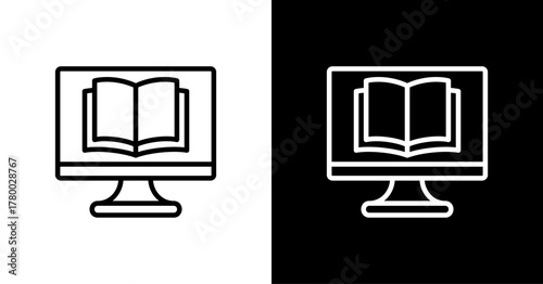 E-Book  White Icon Set Design