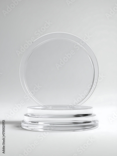 Clean Circular Acrylic Award or Product Display Stand