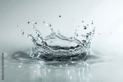 Monochromatic Clarity: High-Speed Water Crown Splash