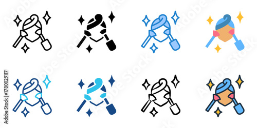 Aesthetician icon set multiple style collection 
