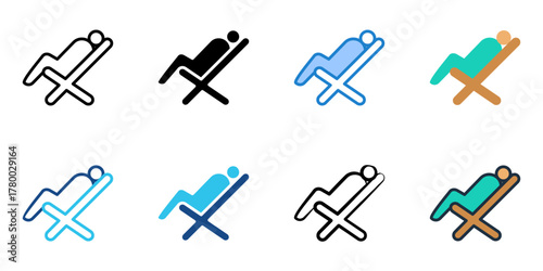 Relaxation lounge icon set multiple style collection 
