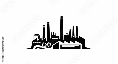 vector illustration of industrial building