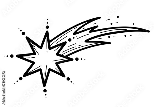 Star illustration with streaks representing the symbol of Epiphany holiday  