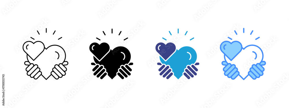 Fototapeta premium Kind Collection icon set multiple style collection
