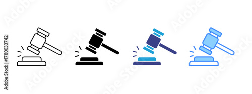 Justice Collection icon set multiple style collection