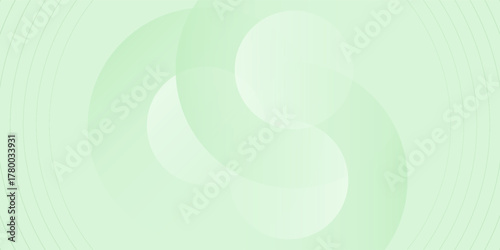 Abstract soft green and white gradient minimalist tone with circles. Simple soft green background. Circle effect style geometric. Vector illustration.