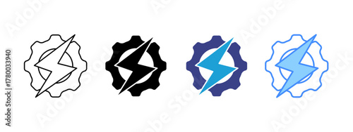 Power  Collection icon set multiple style collection