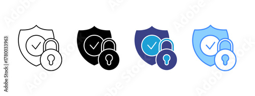 Secure  Collection icon set multiple style collection