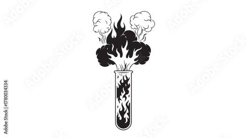 Hand-drawn vector illustration of a spring flower bouquet in a glass vase