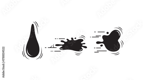  Vector illustration of a drop water  concept with  and a black silhouette design symbol