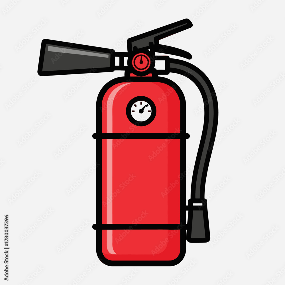 Obraz premium Fire Extinguisher Vector Illustration – Safety Equipment Concept