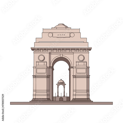 India Gate Monument Illustration – Famous Indian Landmark Vector