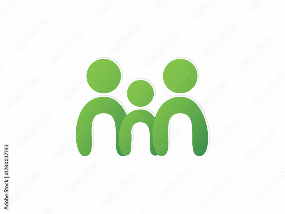 Obraz premium Green Abstract family together symbol vector logo