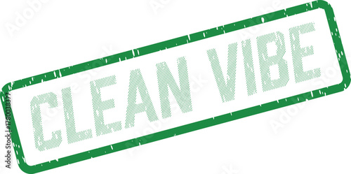 Uplifting Green Distressed Stamp Featuring Clean Vibe Promoting Freshness and Good Feelings
