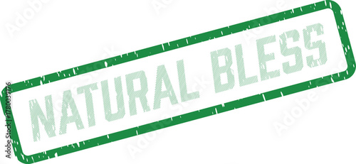 Natural Bless Green Textured Rubber Stamp for Authentic Organic Branding Elements
