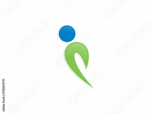 Vector logo frequently used to represent health and wellness. People icon concept