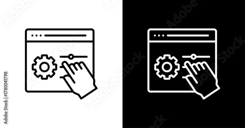 Ai Chip White Icon Set Design