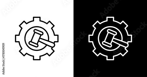 Building Management White Icon Set Design