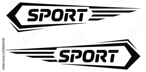 Dynamic sports graphic design with sleek modern lines for athletic branding and marketing