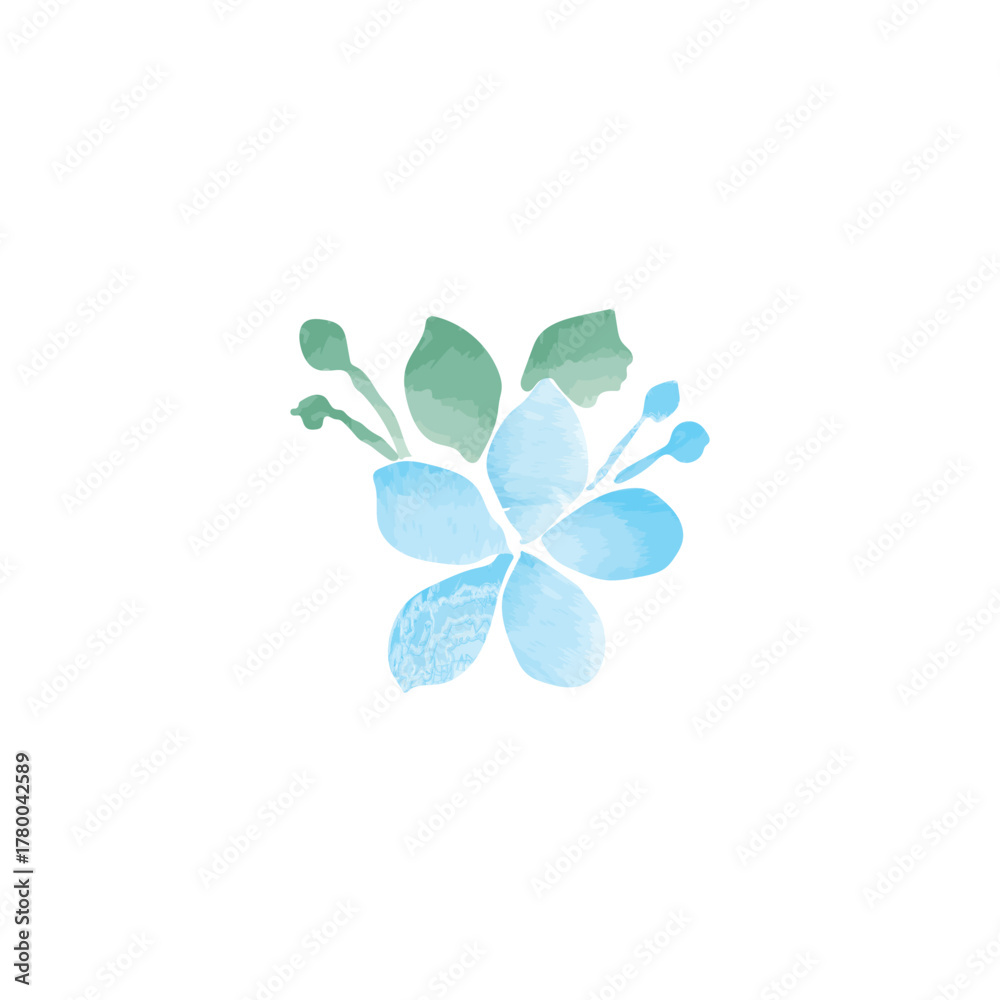 Obraz premium Watercolor Flower Design Blue green