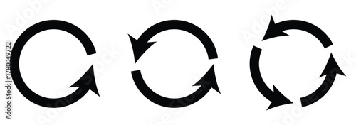 Set of circle arrow vector icons. eps 10