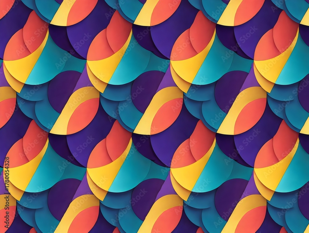 Obraz premium Retro 60s Abstract Shape Background