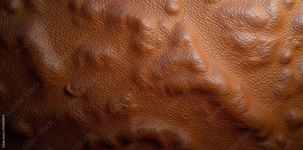 Fototapeta premium Rich brown leather backdrop, natural grain pattern , backdrop, pattern