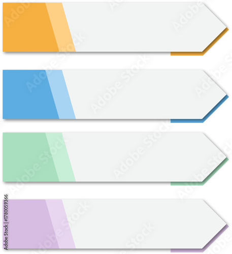 Arrow Infograpphic Label, Vector Flat Infographic Element, Infographic Elements for Process Charts, Workflow, Step-by-Step Layout, and Business Presentation.