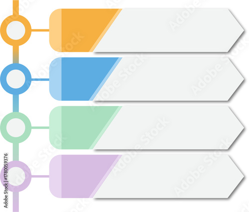 Business Workflow Arrow Shape, Vector Flat Infographic Element, Infographic Elements for Process Charts, Workflow, Step-by-Step Layout, and Business Presentation.