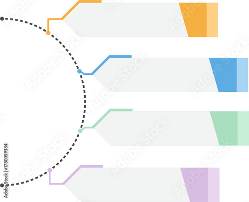 Business Workflow Arrow Shape, Vector Flat Infographic Element, Infographic Elements for Process Charts, Workflow, Step-by-Step Layout, and Business Presentation.