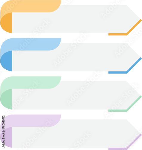 Infographic Flowchart with 4 Steps, Vector Flat Infographic Element, Infographic Elements for Process Charts, Workflow, Step-by-Step Layout, and Business Presentation.