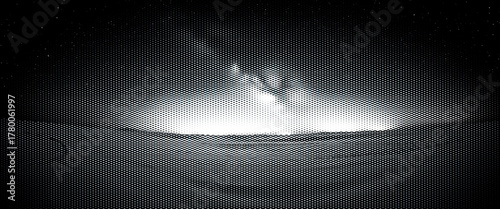 Road asphalt under dark storm clouds with abstract light rays background loop.