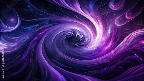 Fototapeta Naklejka Na Ścianę i Meble -  Ominous swirls of indigo and purple dominate the abstract wallpaper