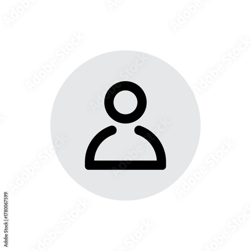 User profile icon template. Flat style vector avatar person icon for user profile or login button