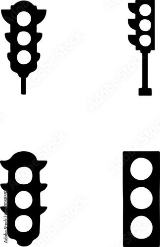 Traffic light vector, vector of road light collection, silhouette of street light