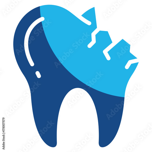 Broken Tooth Icon Element For Design