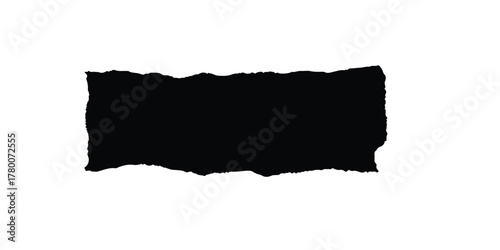 Torn paper black graphic element with ragged edges