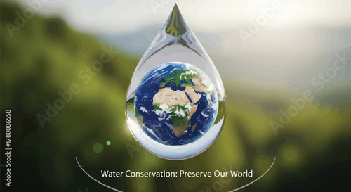 3D Earth Environment Concept – Glass Globe Illustration Representing Nature, Ecology, and Global Sustainability”