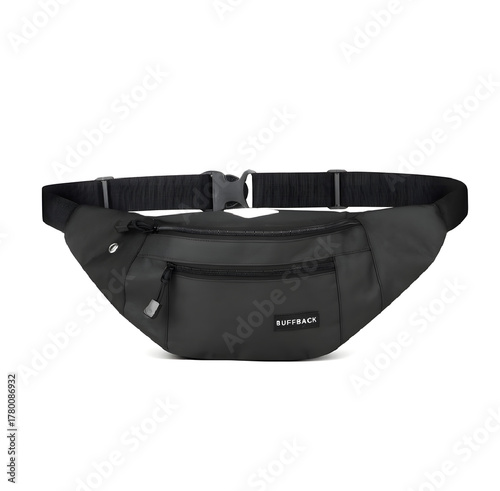 Sleek Black Adjustable Waist Bag for Everyday Essentials and Travel, Offering Hands-Free Convenience and Secure Storage for Active Lifestyles