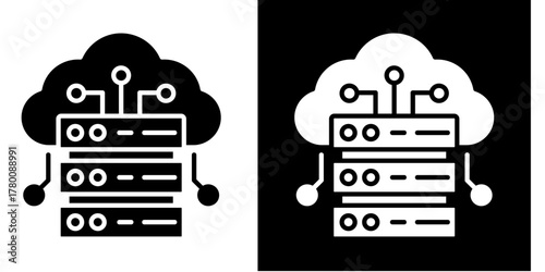 Cloud Server  Icon Set White Style Collection