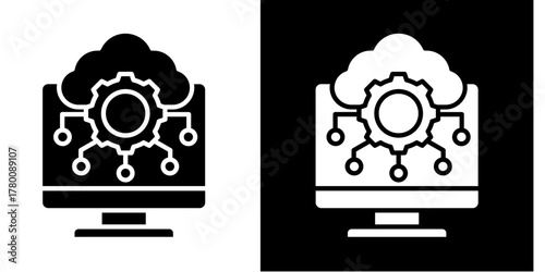 Cloud Management  Icon Set White Style Collection
