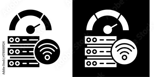 Network Speed Test  Icon Set White Style Collection