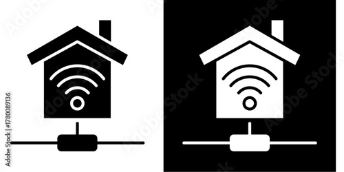Smart Home Wi-Fi  Icon Set White Style Collection