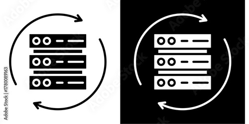 Server Backup  Icon Set White Style Collection