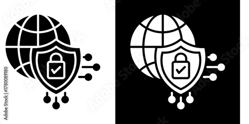 Internet Security  Icon Set White Style Collection
