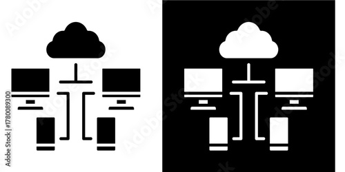 Cloud Connection  Icon Set White Style Collection