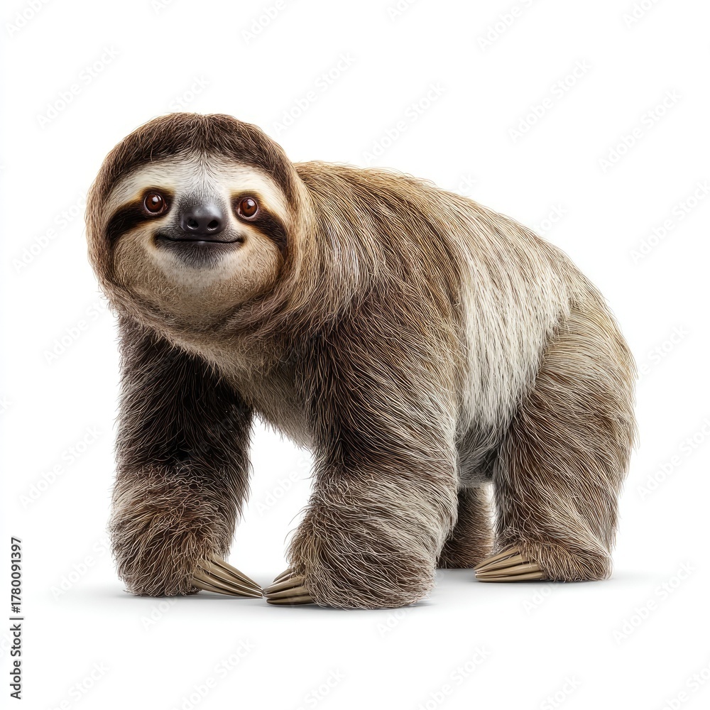 Naklejka premium Hyperrealistic image of a sloth in lush tropical environment nature photography gigapixel quality vibrant detail
