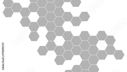Abstract hexagon background. Futuristic abstract honeycomb mosaic grey technology background. Surface polygon pattern with glowing hexagon paper texture and futuristic business. graphic concept.